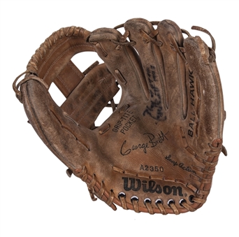 George Brett Inscribed & Autographed Baseball Glove (JSA)